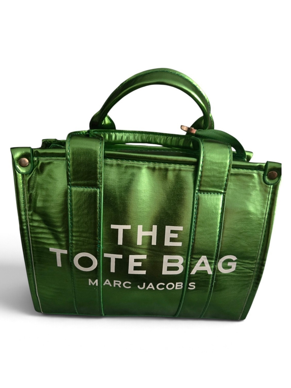 Marc Jacobs Metallic Emerald Green The Tote Bag Top-Handle Tote